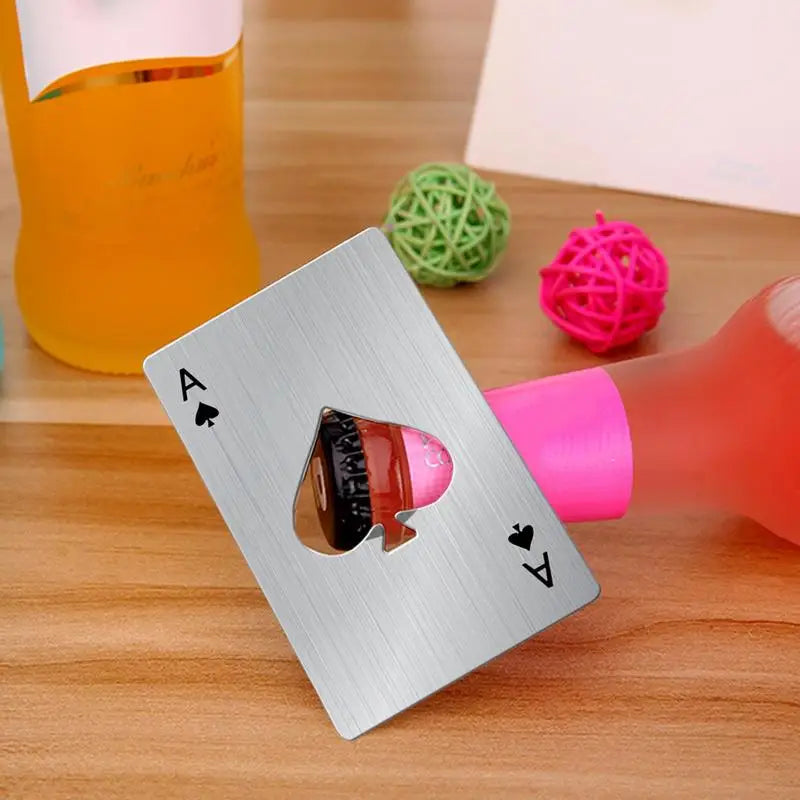 Ace Poker Card Bottle Opener Stainless Steel Bar Gadget